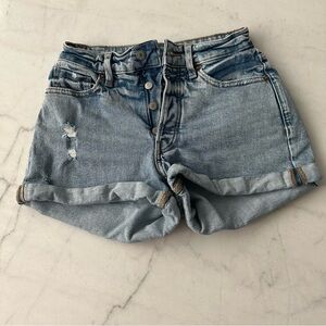 OLD NAVY OG STRAIGHT HI-RISE DENIM SHORTS sz 4 cuffed button up
